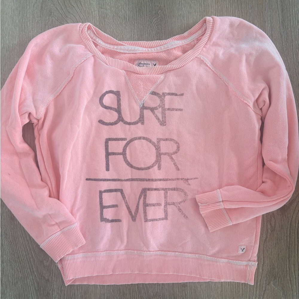 American Eagle Outfitters Pink Surf Graphic Sweatshirt